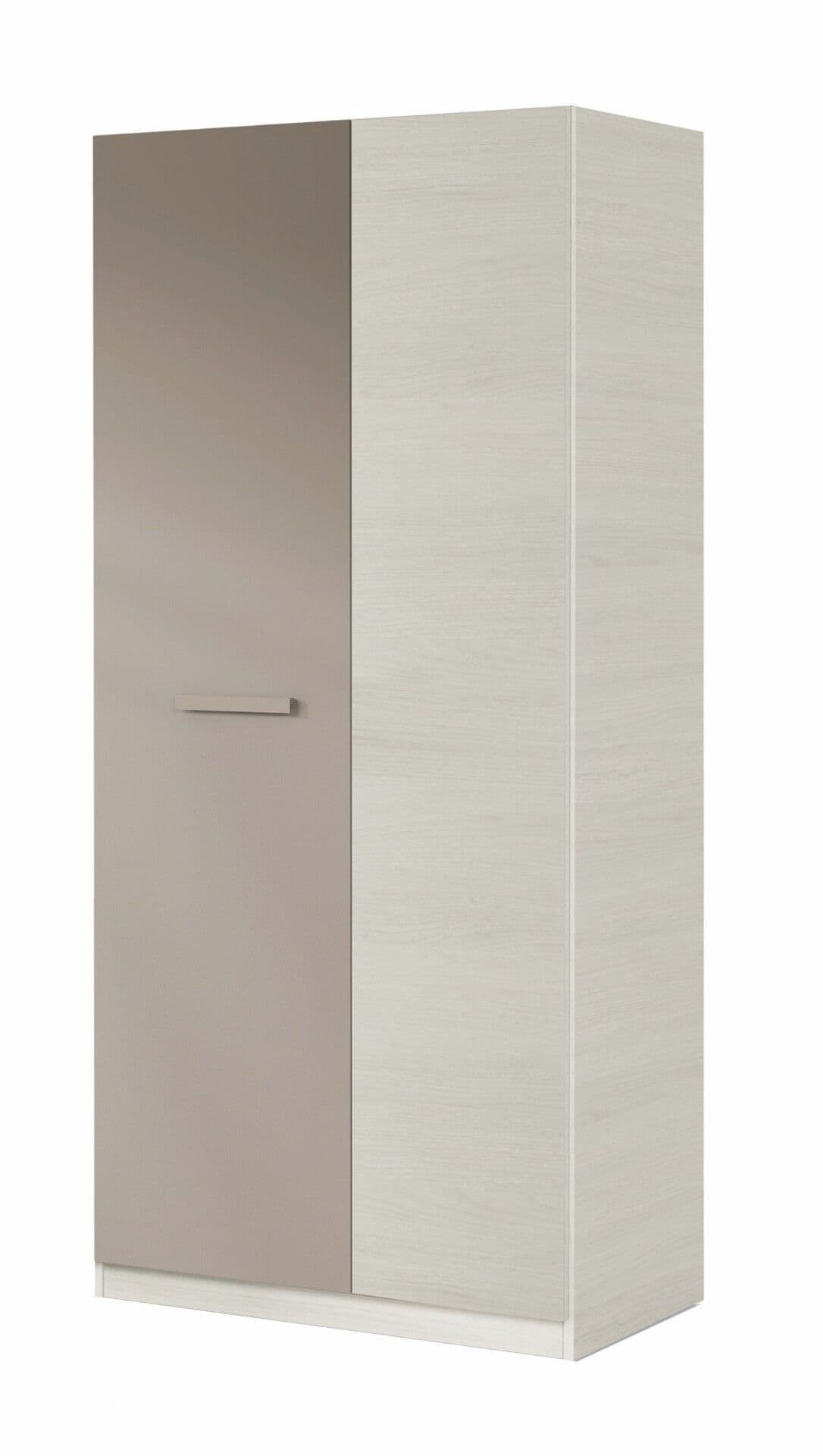 Almiron White & Grey Ash 2 Door Wardrobe - 3221