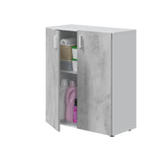 Alonso 2 Door Grey And White Wide Universal Wall Storage Cupboard - 3257