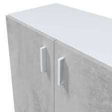 Alonso 2 Door Grey And White Wide Universal Wall Storage Cupboard - 3257
