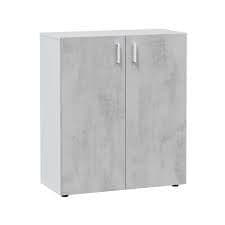 Alonso 2 Door Grey And White Wide Universal Wall Storage Cupboard - 3257