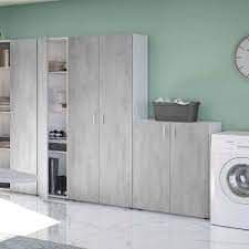 Alonso 2 Door Grey And White Wide Universal Wall Storage Cupboard - 3257