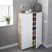Alvaro White And Oak Effect 30 Pairs Shoe Cupboard Cabinet - 3229
