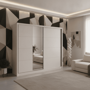 Alvira Cashmere Taupe 251cm Extra Large Mirrored Sliding Door Wardrobe 11013762