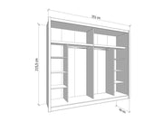 Alvira Cashmere Taupe 251cm Extra Large Mirrored Sliding Door Wardrobe 11013762