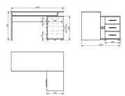 Amag Oak And Black Corner Desk - 11008666
