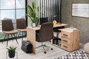Amag Oak And Black Corner Desk - 11008666