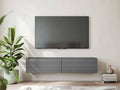 Amarentis Graphite Grey Wall Mounted Floating Wide Large TV Unit - 11013549