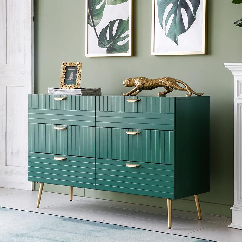 Ankhara Sideboard, Green in a lifestyle setting with sideboard and display cabinet
