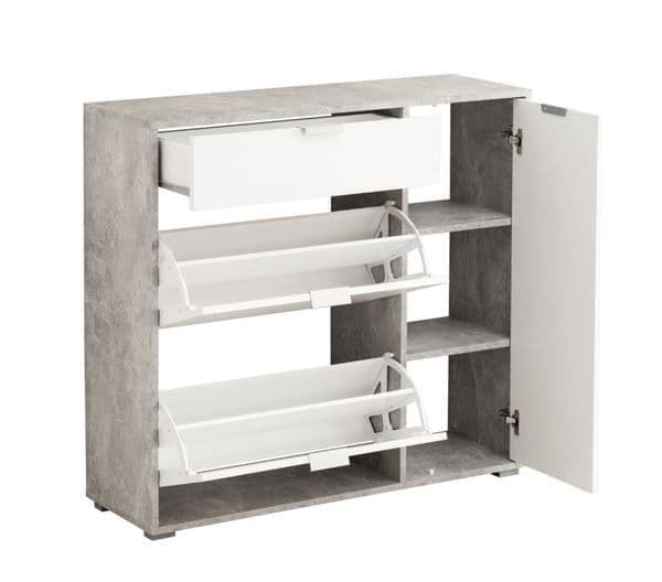 Arco Grey and White Shoe Cabinet - 11008516
