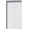 Athens Grey And White Gloss 2 Door Wardrobe With LED Lights - 3167