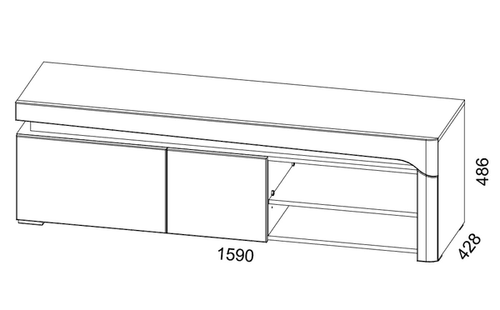 Athens Grey And White Gloss TV Unit - 3171