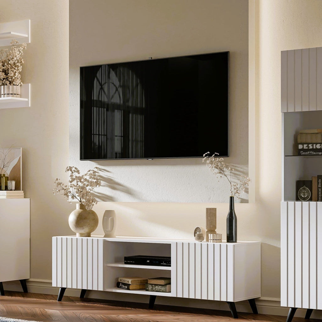 Atlantis Matte White Large TV Cabinet - 3198