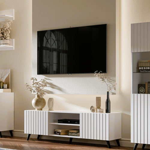 Atlantis Matte White Large TV Cabinet - 3198