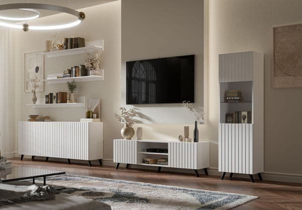 Atlantis Matte White Large TV Cabinet - 3198