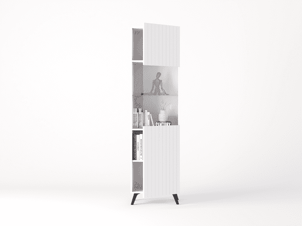 Atlantis Matte White Tall Display Cabinet - 3199