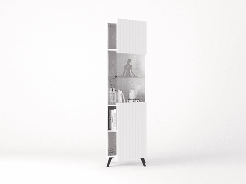 Atlantis Matte White Tall Display Cabinet - 3199