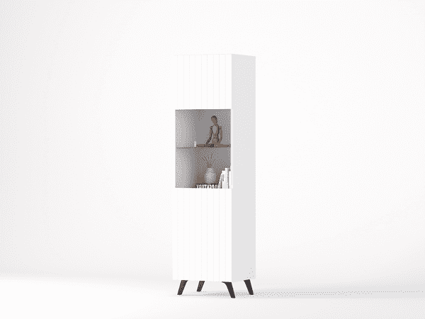 Atlantis Matte White Tall Display Cabinet - 3199