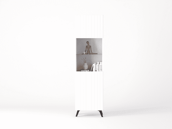 Atlantis Matte White Tall Display Cabinet - 3199