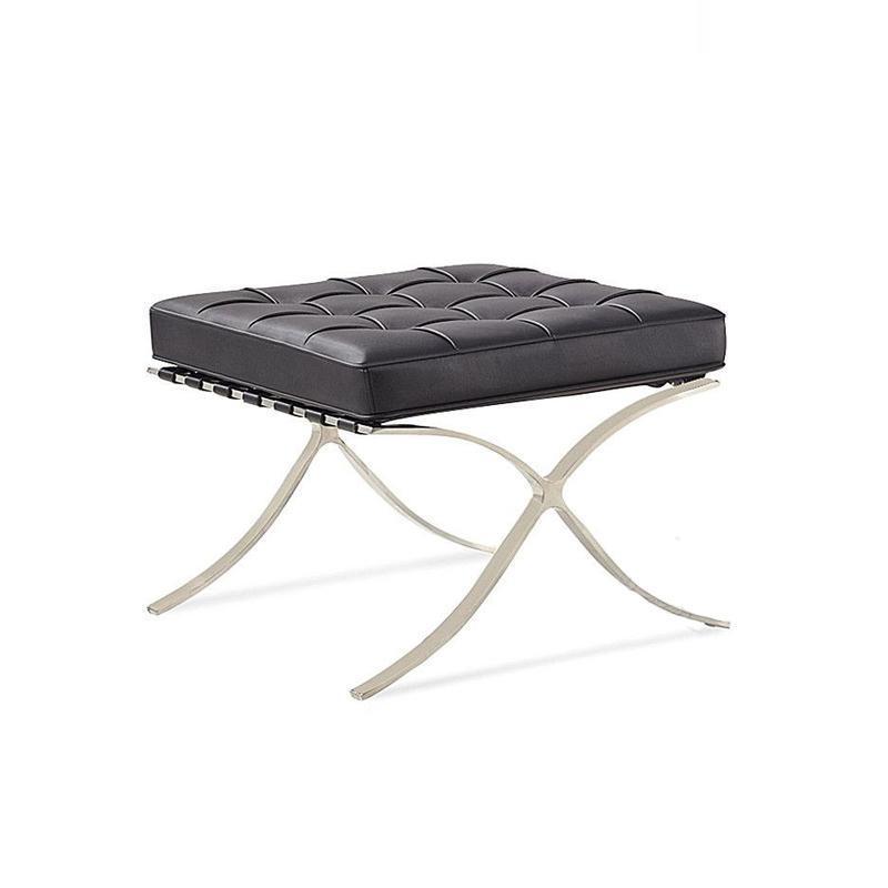 Barcelona Chair And Ottoman, Real Leather-Weilai-Weilai Concept