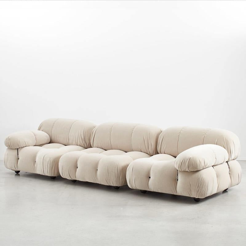Detail view of B&B Italia Camaleonda Style Sofa, Three Seater Sofa, Modular Sofa, Velvet with garden corner sofa sets