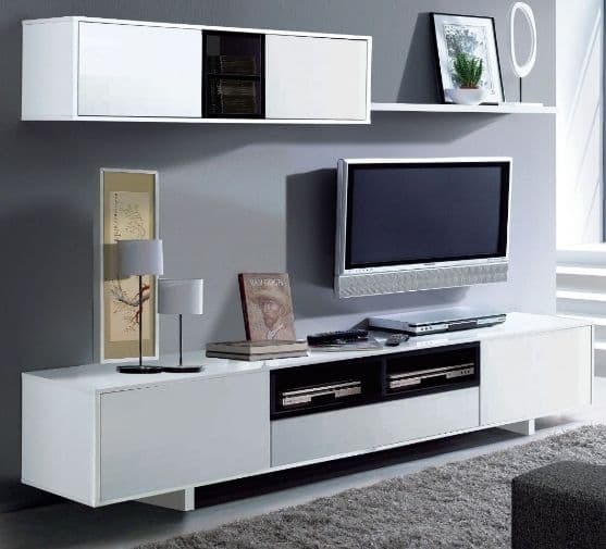Belas White Gloss TV Complete Wall Cabinet - 2458