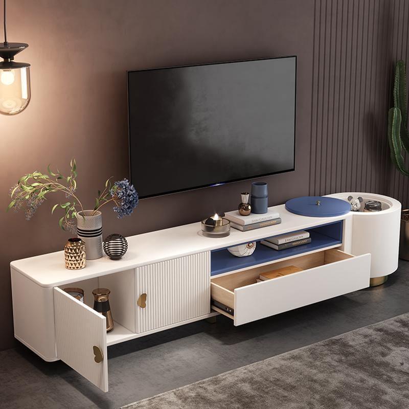 Bell Nesting Coffee Table Set, White & Gold with foldable dining table and chairs
