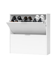 Brilo Matt White 2 Drawer Shoe Cabinet - 2893