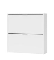 Brilo Matt White 2 Drawer Shoe Cabinet - 2893