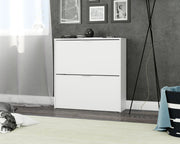 Brilo Matt White 2 Drawer Shoe Cabinet - 2893
