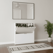 Brilo Matt White 2 Drawer Shoe Cabinet - 2893
