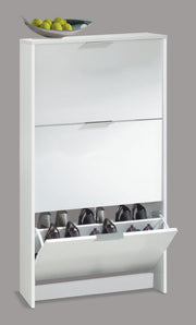 Brilo Matt White 3 Drawer Shoe Cabinet - 2894