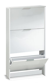 Brilo Matt White 3 Drawer Shoe Cabinet - 2894