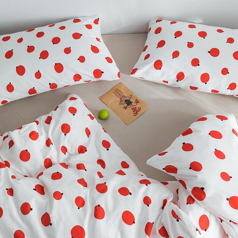 CA058 Linen Duvet Cover + Bed Sheet + 2 Pillowcases, King, More Patterns Available-Weilai Concept-Pattern 4-Weilai Concept