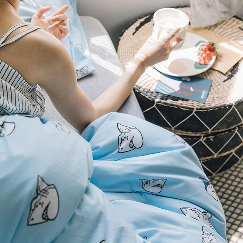 CA058 Linen Duvet Cover + Bed Sheet + 2 Pillowcases, King, More Patterns Available-Weilai Concept-Pattern 7-Weilai Concept