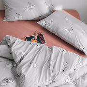 CA058 Linen Duvet Cover + Bed Sheet + 2 Pillowcases, King, More Patterns Available-Weilai Concept-Weilai Concept
