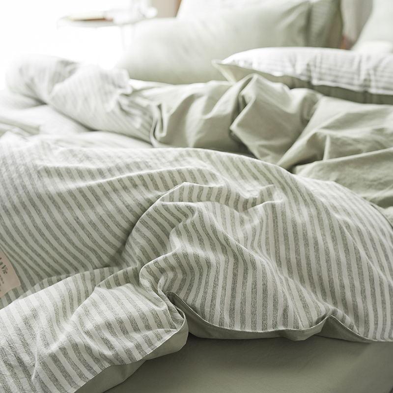 CA098 Linen Duvet Cover + Bed Sheet + 2 Pillowcases, King, More Patterns Available-Weilai Concept-Pattern 4-Weilai Concept