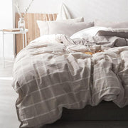CA098 Linen Duvet Cover + Bed Sheet + 2 Pillowcases, King, More Patterns Available-Weilai Concept-Weilai Concept