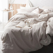 CA098 Linen Duvet Cover + Bed Sheet + 2 Pillowcases, King, More Patterns Available-Weilai Concept-Weilai Concept