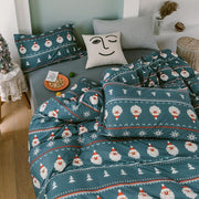 CA414 Cotton Duvet Cover + Bed Sheet + 2 Pillowcases, King, More Patterns Available-Weilai Concept-Pattern 1-Weilai Concept
