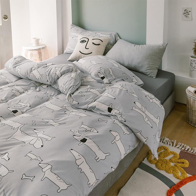 CA414 Cotton Duvet Cover + Bed Sheet + 2 Pillowcases, King, More Patterns Available-Weilai Concept-Pattern 2-Weilai Concept