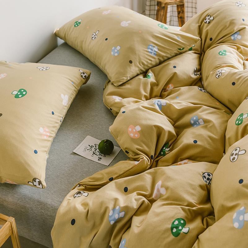 CA414 Cotton Duvet Cover + Bed Sheet + 2 Pillowcases, King, More Patterns Available-Weilai Concept-Pattern 4-Weilai Concept
