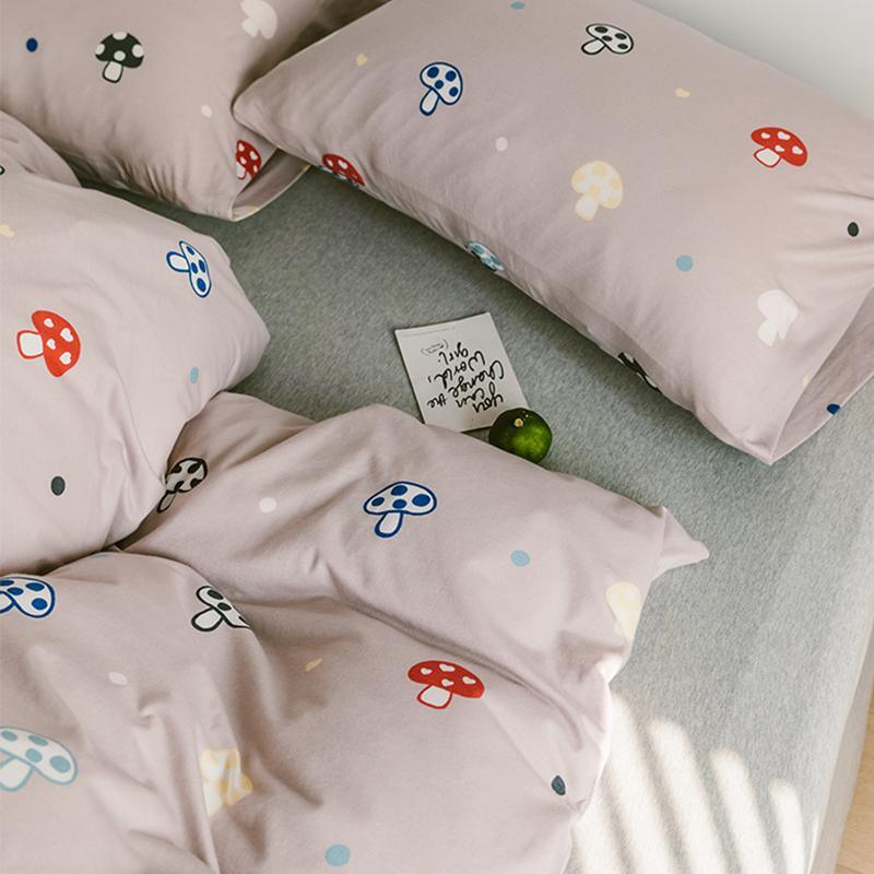 CA414 Cotton Duvet Cover + Bed Sheet + 2 Pillowcases, King, More Patterns Available-Weilai Concept-Pattern 5-Weilai Concept