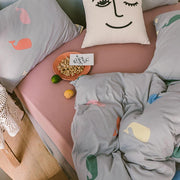 CA414 Cotton Duvet Cover + Bed Sheet + 2 Pillowcases, King, More Patterns Available-Weilai Concept-Pattern 6-Weilai Concept
