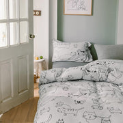 CA414 Cotton Duvet Cover + Bed Sheet + 2 Pillowcases, King, More Patterns Available-Weilai Concept-Weilai Concept