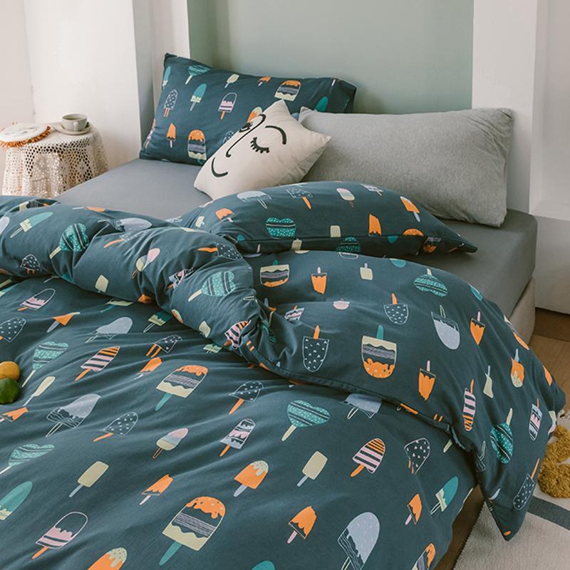 CA414 Cotton Duvet Cover + Bed Sheet + 2 Pillowcases, King, More Patterns Available-Weilai Concept-Weilai Concept