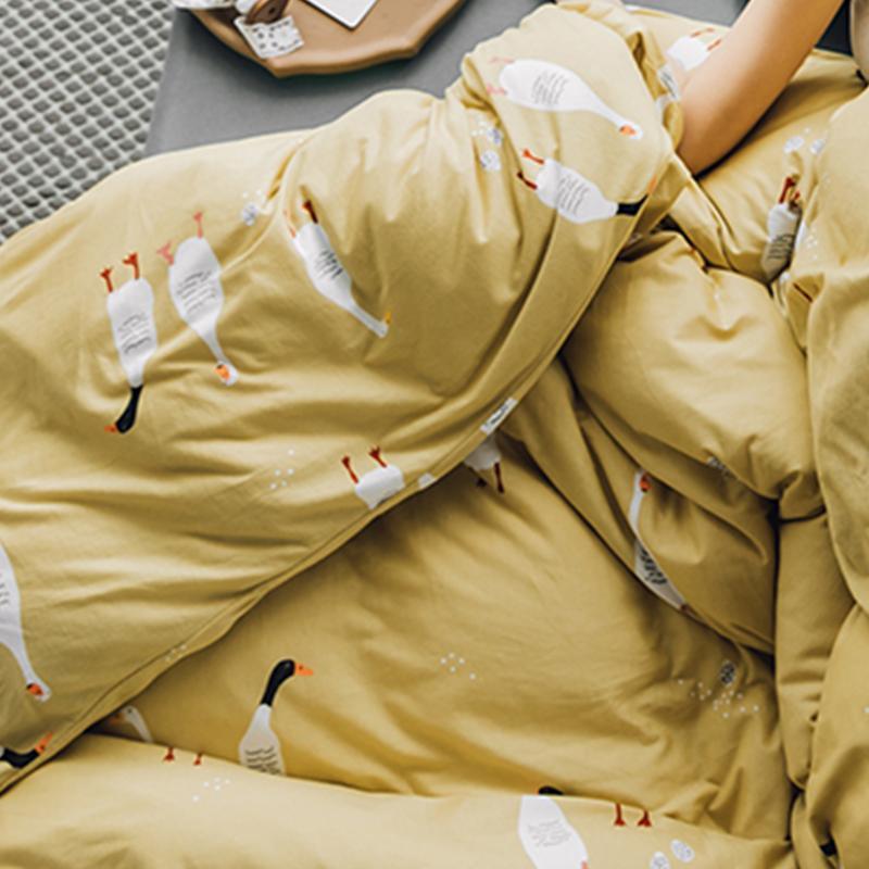 CA514 Cotton Duvet Cover + Bed Sheet + 2 Pillowcases, King, More Patterns Available-Weilai Concept-Pattern 10-Weilai Concept