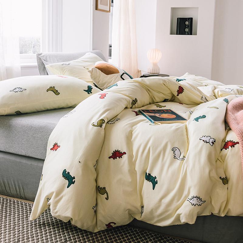 CA514 Cotton Duvet Cover + Bed Sheet + 2 Pillowcases, King, More Patterns Available-Weilai Concept-Pattern 11-Weilai Concept