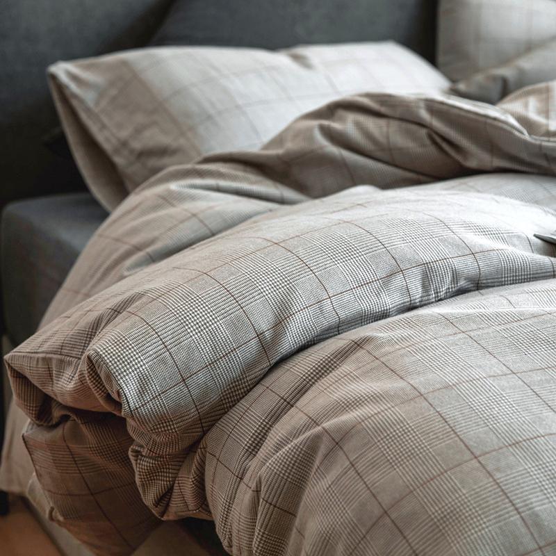 CA714 Linen Duvet Cover + Bed Sheet + 2 Pillowcases, King, More Patterns Available-Weilai Concept-Pattern 2-Weilai Concept