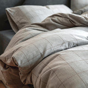 CA714 Linen Duvet Cover + Bed Sheet + 2 Pillowcases, King, More Patterns Available-Weilai Concept-Pattern 4-Weilai Concept