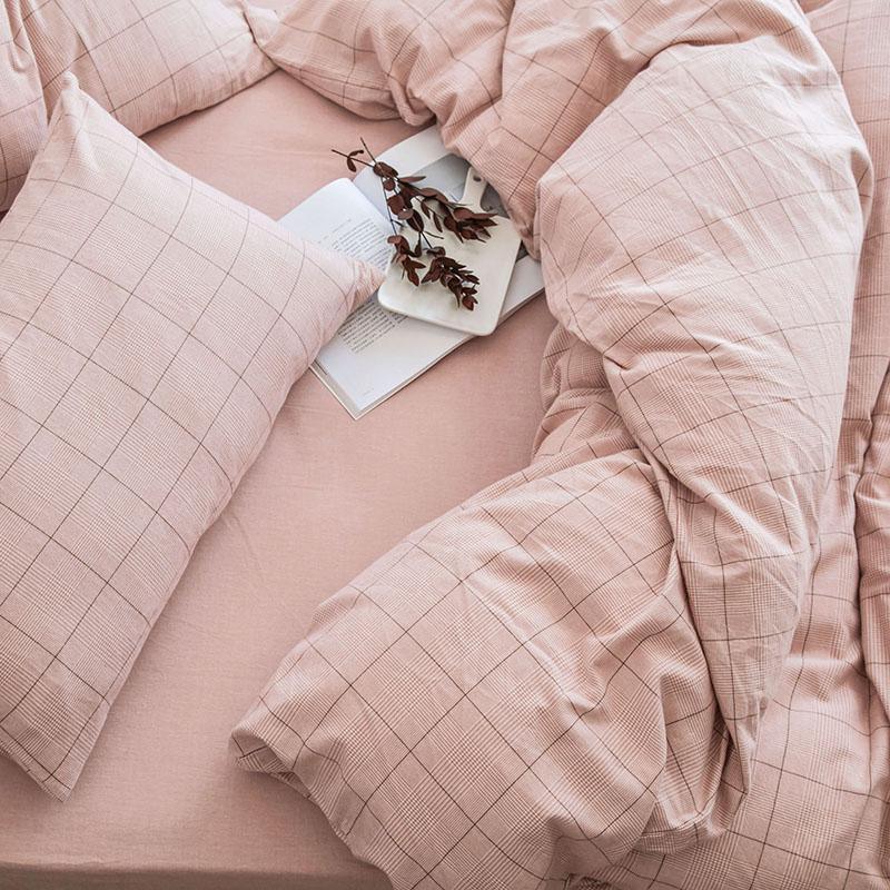 CA714 Linen Duvet Cover + Bed Sheet + 2 Pillowcases, King, More Patterns Available-Weilai Concept-Pattern 5-Weilai Concept